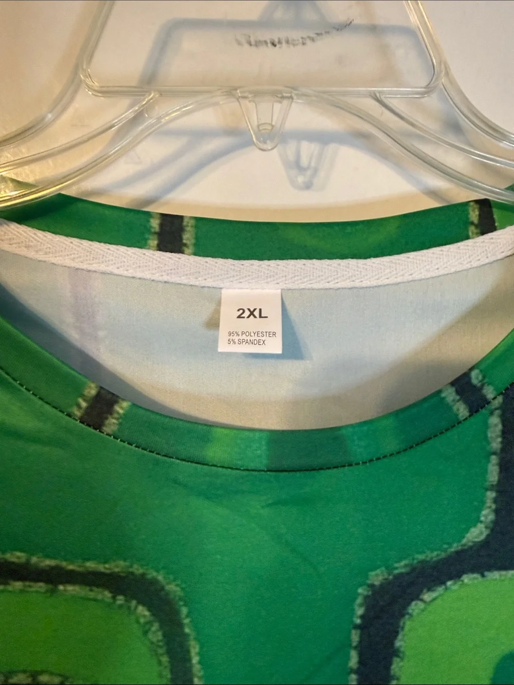 Green Geometric Long Sleeve Top